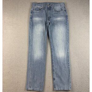 Levis 514 Jeans Mens 34x32 Blue Slim Leg Straight Fit Classic Faded Cotton Denim